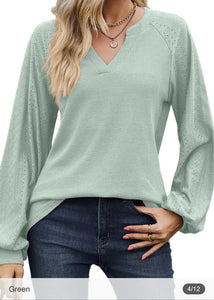 Loose Sweater with Lace Sleeves